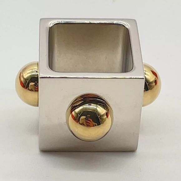 Hermes Chaine d'Ancre Scarf Ring Silver x Gold W/Box - Picture 2 of 9